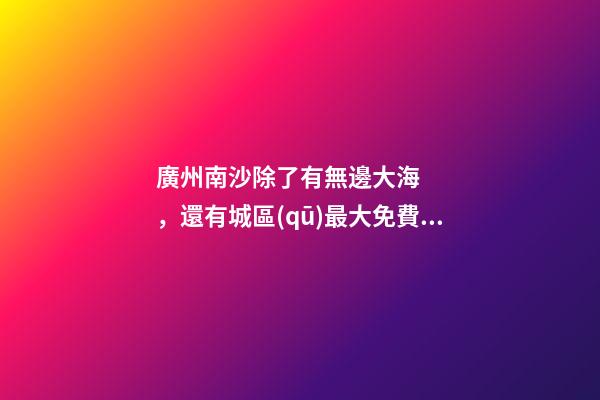 廣州南沙除了有無邊大海，還有城區(qū)最大免費森林公園，名字拗口